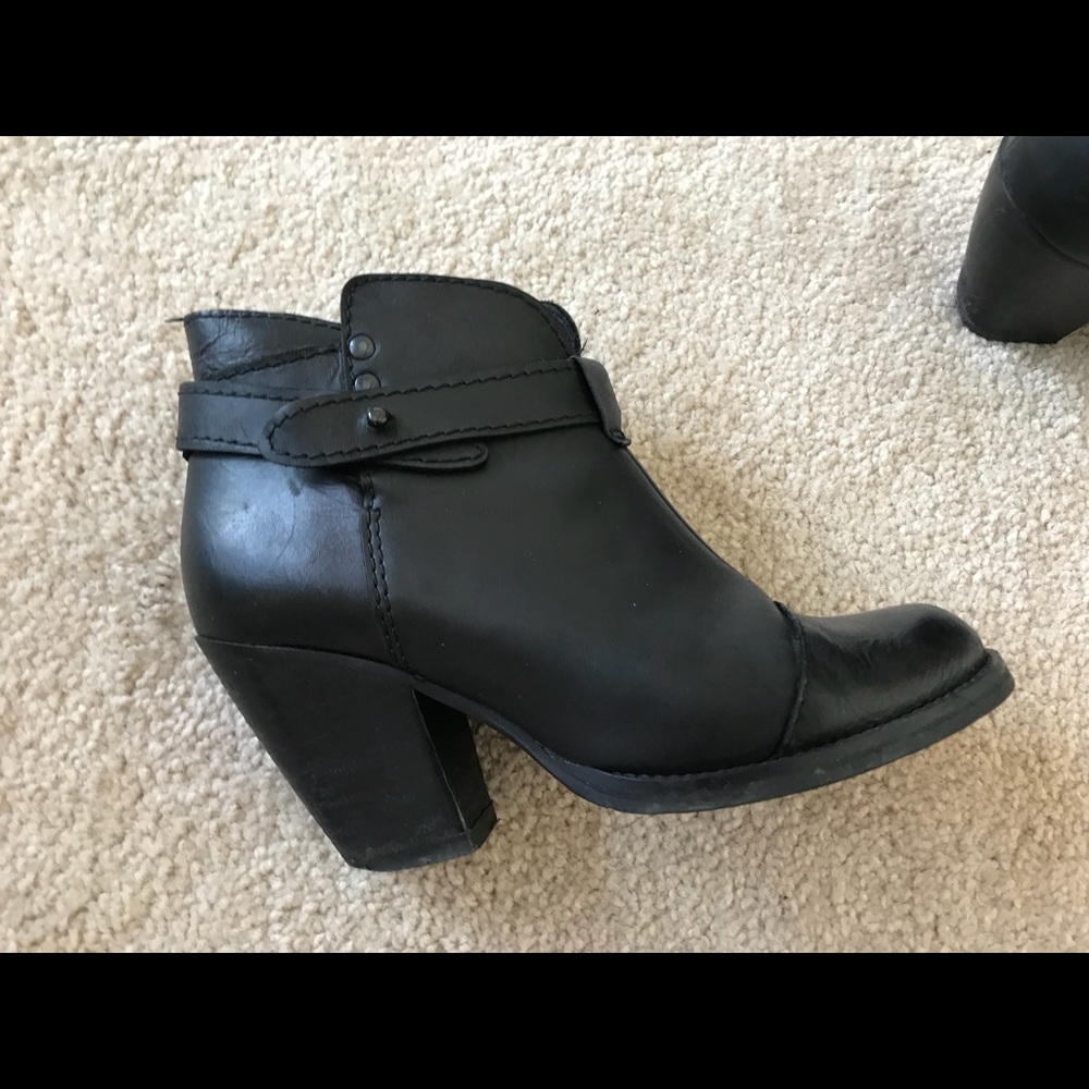 Leather boots.